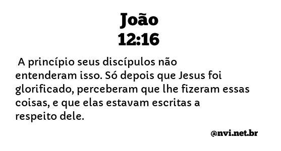 JOÃO 12:16 NVI NOVA VERSÃO INTERNACIONAL