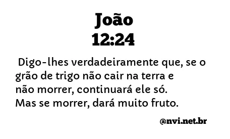 JOÃO 12:24 NVI NOVA VERSÃO INTERNACIONAL