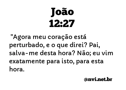 JOÃO 12:27 NVI NOVA VERSÃO INTERNACIONAL