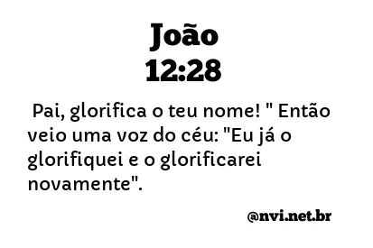 JOÃO 12:28 NVI NOVA VERSÃO INTERNACIONAL