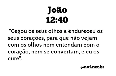 JOÃO 12:40 NVI NOVA VERSÃO INTERNACIONAL