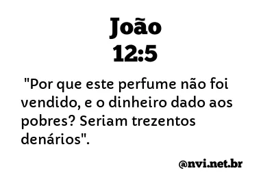 JOÃO 12:5 NVI NOVA VERSÃO INTERNACIONAL