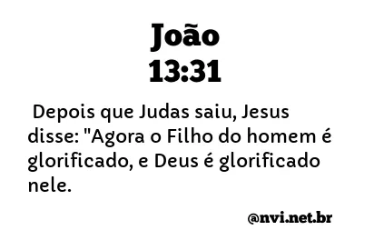 JOÃO 13:31 NVI NOVA VERSÃO INTERNACIONAL