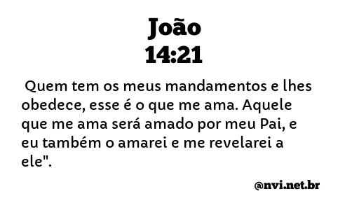 JOÃO 14:21 NVI NOVA VERSÃO INTERNACIONAL