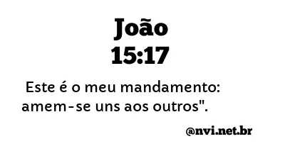 JOÃO 15:17 NVI NOVA VERSÃO INTERNACIONAL