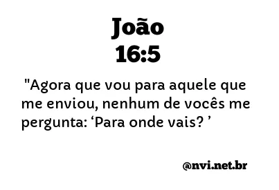 JOÃO 16:5 NVI NOVA VERSÃO INTERNACIONAL