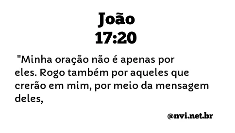 JOÃO 17:20 NVI NOVA VERSÃO INTERNACIONAL