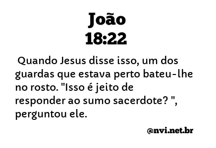 JOÃO 18:22 NVI NOVA VERSÃO INTERNACIONAL