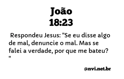 JOÃO 18:23 NVI NOVA VERSÃO INTERNACIONAL