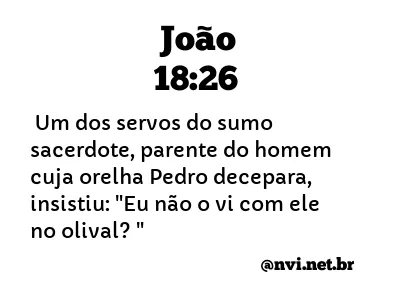 JOÃO 18:26 NVI NOVA VERSÃO INTERNACIONAL