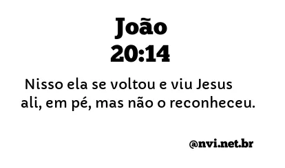 JOÃO 20:14 NVI NOVA VERSÃO INTERNACIONAL