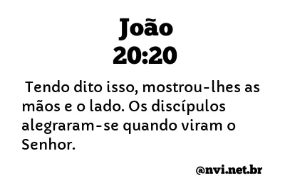 JOÃO 20:20 NVI NOVA VERSÃO INTERNACIONAL