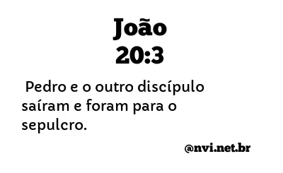 JOÃO 20:3 NVI NOVA VERSÃO INTERNACIONAL