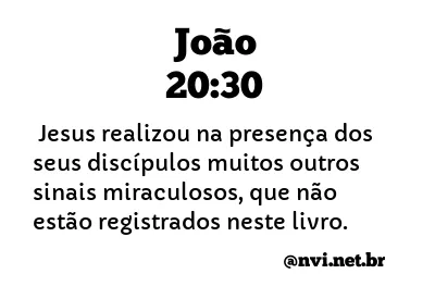 JOÃO 20:30 NVI NOVA VERSÃO INTERNACIONAL