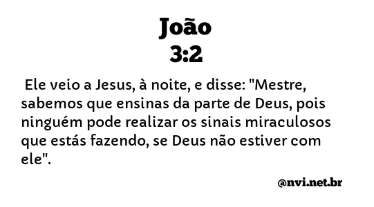 JOÃO 3:2 NVI NOVA VERSÃO INTERNACIONAL