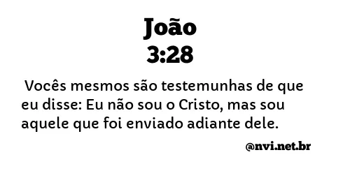 JOÃO 3:28 NVI NOVA VERSÃO INTERNACIONAL