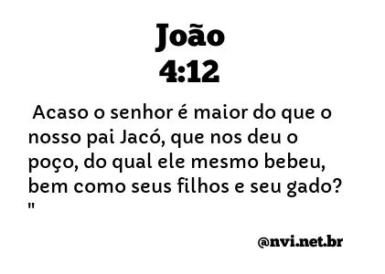 JOÃO 4:12 NVI NOVA VERSÃO INTERNACIONAL