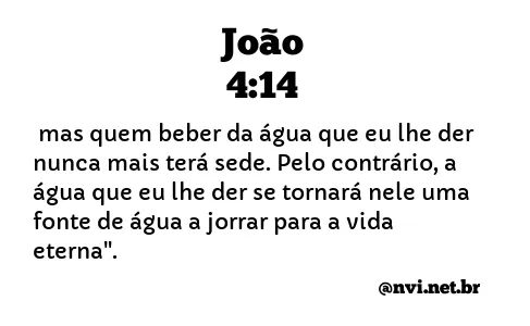 JOÃO 4:14 NVI NOVA VERSÃO INTERNACIONAL