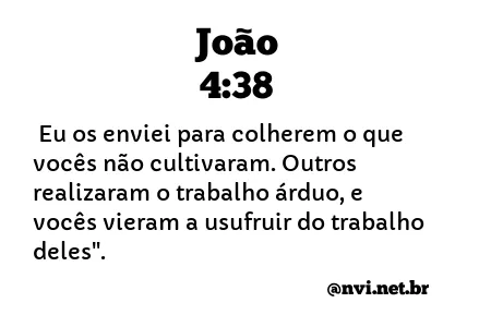 JOÃO 4:38 NVI NOVA VERSÃO INTERNACIONAL