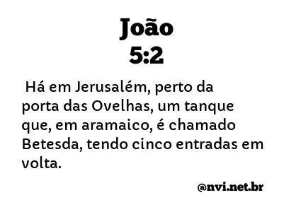 JOÃO 5:2 NVI NOVA VERSÃO INTERNACIONAL