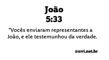 JOÃO 5:33 NVI NOVA VERSÃO INTERNACIONAL