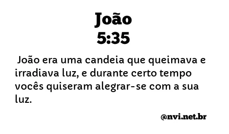 JOÃO 5:35 NVI NOVA VERSÃO INTERNACIONAL