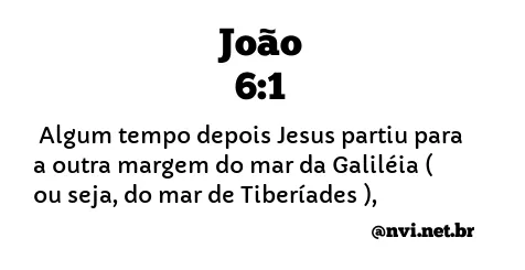 JOÃO 6:1 NVI NOVA VERSÃO INTERNACIONAL