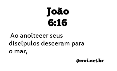 JOÃO 6:16 NVI NOVA VERSÃO INTERNACIONAL