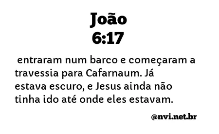 JOÃO 6:17 NVI NOVA VERSÃO INTERNACIONAL