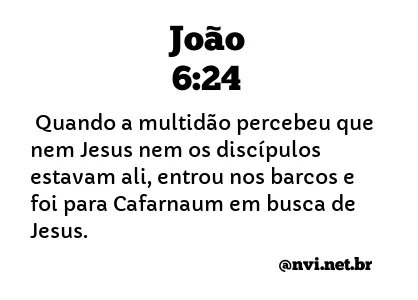 JOÃO 6:24 NVI NOVA VERSÃO INTERNACIONAL