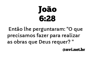 JOÃO 6:28 NVI NOVA VERSÃO INTERNACIONAL