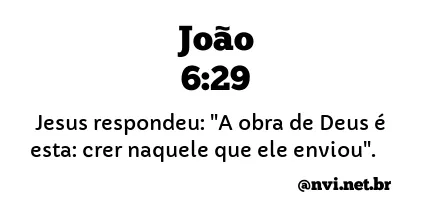 JOÃO 6:29 NVI NOVA VERSÃO INTERNACIONAL