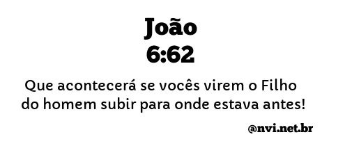 JOÃO 6:62 NVI NOVA VERSÃO INTERNACIONAL