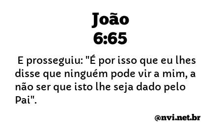 JOÃO 6:65 NVI NOVA VERSÃO INTERNACIONAL