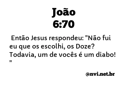 JOÃO 6:70 NVI NOVA VERSÃO INTERNACIONAL