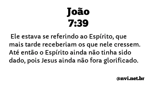 JOÃO 7:39 NVI NOVA VERSÃO INTERNACIONAL