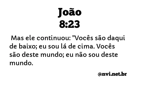 JOÃO 8:23 NVI NOVA VERSÃO INTERNACIONAL