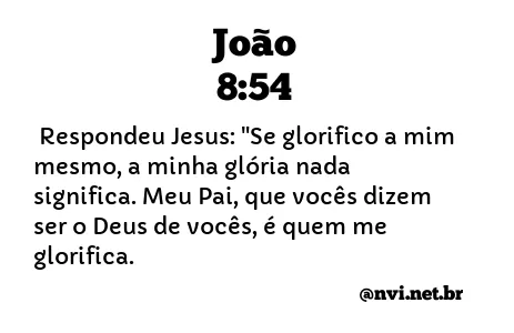 JOÃO 8:54 NVI NOVA VERSÃO INTERNACIONAL