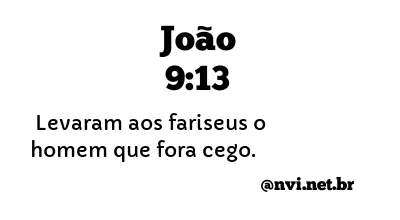 JOÃO 9:13 NVI NOVA VERSÃO INTERNACIONAL