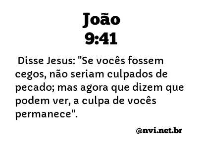 JOÃO 9:41 NVI NOVA VERSÃO INTERNACIONAL