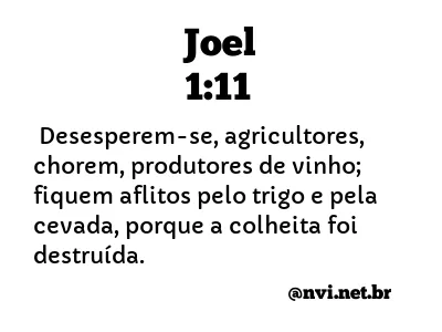 JOEL 1:11 NVI NOVA VERSÃO INTERNACIONAL