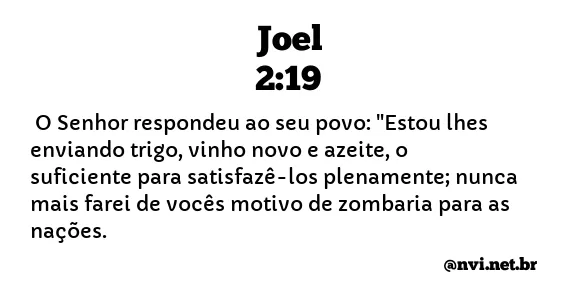 JOEL 2:19 NVI NOVA VERSÃO INTERNACIONAL
