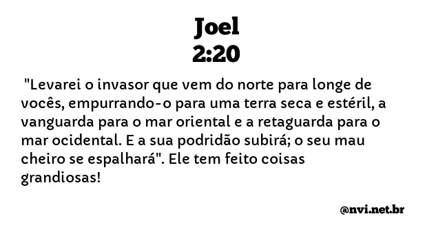 JOEL 2:20 NVI NOVA VERSÃO INTERNACIONAL