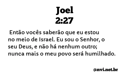 JOEL 2:27 NVI NOVA VERSÃO INTERNACIONAL