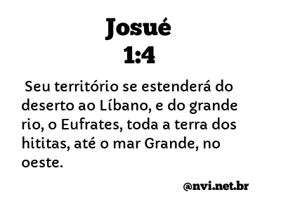 JOSUÉ 1:4 NVI NOVA VERSÃO INTERNACIONAL