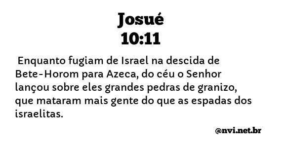 JOSUÉ 10:11 NVI NOVA VERSÃO INTERNACIONAL