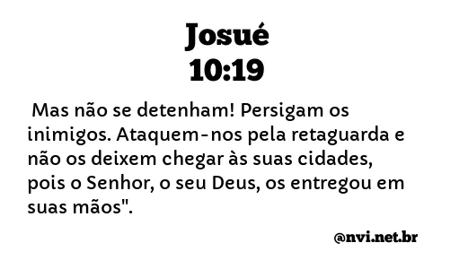 JOSUÉ 10:19 NVI NOVA VERSÃO INTERNACIONAL