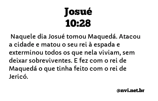 JOSUÉ 10:28 NVI NOVA VERSÃO INTERNACIONAL