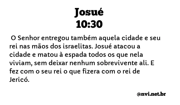 JOSUÉ 10:30 NVI NOVA VERSÃO INTERNACIONAL