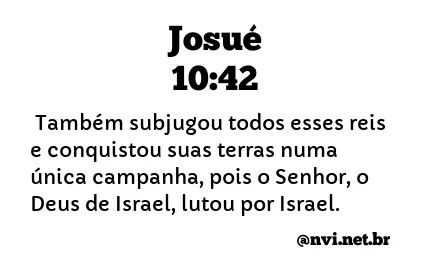 JOSUÉ 10:42 NVI NOVA VERSÃO INTERNACIONAL